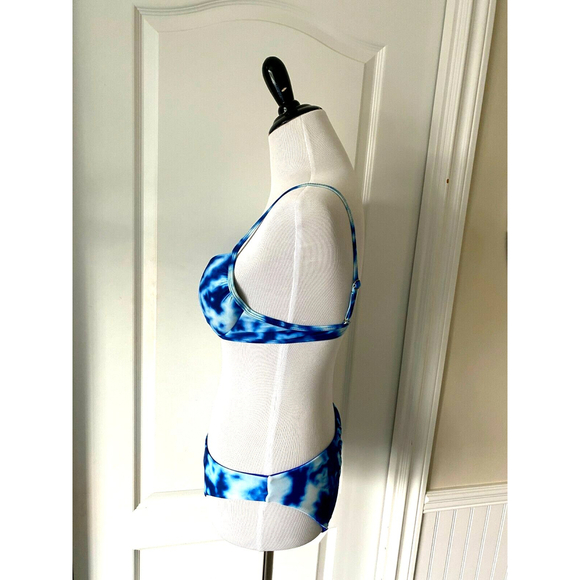Womens Cyn & Luca Sz Small Swimsuit Bikini Set Blue Lagoon Reversible Adjustable - Picture 6 of 10